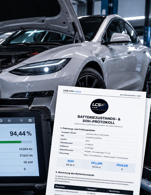 Elektrofahrzeug mit Diagnoseausrüstung und SOH-Protokoll